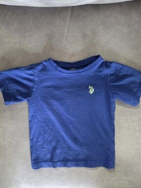 U.S. Polo Assn. Boys Blue Logo T-Shirt Size 2T Double Horsemen Short Sleeve